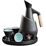 Sake Tassen Set mit Warmhalte-Topf - Enthält 4 Sakebecher, 1 Sake-Topf, 1 Warmhaltegefäß,...