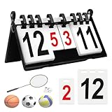 GOMETY 4-Stellig Flip-Anzeigetafel Tragbare, Klappbar Zähltafel Sportwettbewerb Punktezähler...