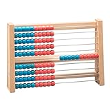 WISSNER® aktiv lernen - 100 er Rechenrahmen, ab 3 bis 99 Jahre, rot/blau - RE-Wood®
