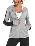 Wayleb Damen Laufjacke Sportjacke Langarm Trainingsjacke Kapuzenjacke Sweatjacke Atmungsaktive mit...
