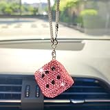 Bling Dice Rückspiegel-Zubehör, niedliches Autozubehör für Damen/Herren, funkelnde Würfel mit...