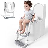 Wimaha Toilettensitz Kinder, Toilettensitz Toilettentrainer mit Treppe, Höhenverstellbar Faltbarer...