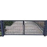 Doppelflügeltor Einfahrtstor Gartentor Matten-Tor Hoftor Grau Anthrazit RAL 7016 / 200cm x 103cm...