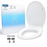 Benkstein® Premium Toilettendeckel antibakteriell oval weiß - Duroplast Klodeckel mit...