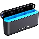 Schnelllade-Aufbewahrungsbox mit drei Batterien, mit Tragetasche für Action-Kamera-Akkus,...