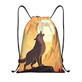 Gymsack Wolf-Druck Turnbeutel Sport Sportbeutel Unisex Tunnelzug Gymsack Für Holidays Schwimmen...