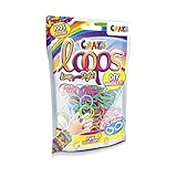 CRAZE LOOPS BAG 100 - Loom Bänder Nachfüllpack mit 100 Gummibänder & 5 Verschlüsse -...