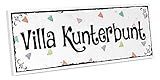 ARTFAVES® Türschild mit Spruch - Villa Kunterbunt | Vintage Deko Schild zum Thema Familie/Zuhause...