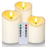 Homemory Wasserdicht Flackernden Flammenlose Kerzen, Outdoor-Batterie Betriebene LED-Säule Kerzen...