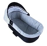 BABYLUX Nestchen für Kinderwagen Stubenwagen BABYWANNE + Matratze 2 Tlg Set Doppelseitig (W104...