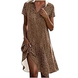 HINTSAN Gepunktetes Kleider Damen Sommer Freizeitkleid Elegante Polka Dot Boho Kleid V-Hals...