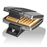 Cloer 1445 Brüsseler Waffeleisen für traditionelle Belgische Waffeln, 930 W, Backampel, mattiertes...