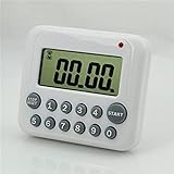 Stoppuhr Timer Digital LCD Countdown Kochalarm Küchentimer Elektronische Uhr (Color : White, Size :...