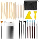 DICLLY 44 Stück Hochwertige Töpferwerkzeug Set - Modellierwerkzeug,Carving Tools,Keramik Werkzeug...
