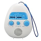 Tragbares Duschradio, batteriebetriebenes AM FM Radio, wasserdichtes Badezimmerradio mit eingebautem...