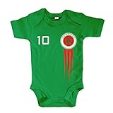 net-shirts Organic Baby Body mit Morocco Marokko Trikot Aufdruck Fußball Fan WM EM Strampler -...