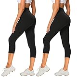 AMIYOYO 2er Pack Leggings Damen 3/4 High Waist Capri Leggins Blickdicht Kurze Sporthose Elastische...