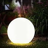 etc-shop Solarlampen für Außen Kugel Gartenleuchten Erdspieß Kugelleuchte Solar LED Solarkugel...