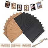 oruola 20 Stück Fotokette mit Klammern,15.5 * 11.7cm Fotogirlande Geburtstag,Fotoleine mit...