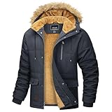 MAGCOMSEN Herren Warme Winterjacke Fleece Gefüttert Parkamantel Winddicht Wasserdicht Trekkingjacke...