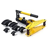 Wiltec Rohrbiegegerät hydraulisch, 6 t Presskraft, Ø6,35–25,4mm, Dicke 1-3,5 mm, 6 Biegestücke,...
