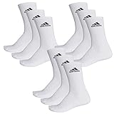 adidas CUSHIONED CREW Tennissocken Sportsocken Damen Herren Unisex 9 Paar, Farbe:White, Socken &...