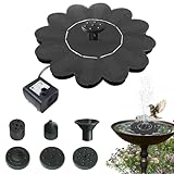 Derwrtup Solarmatten Vogeltränke Mit Springbrunnen | Solarbetriebene Springbrunnenpumpe,Lautloses...