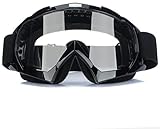 DMZK Schutzbrille für Motocross Goggle,Transparent Motorrad Staubschutz Brille(Schwarz)