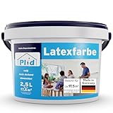 Plid® Latexfarbe Weiß matt - Abwaschbare Farbe Innen für Küche & Badezimmer - Latexfarbe...