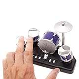GOODS+GADGETS Elektrisches Mini Schlagzeug - Elektronische Micro Finger-Drums mit Aufnahmefunktion...
