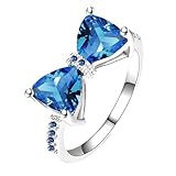 Zahnloser Ring, Schleifenknoten, großer Zirkonia-Ring, exquisiter und glänzender Schmuck,...