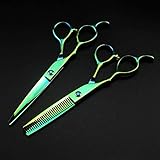 GLJTUO Friseurschere, 5 Farben, 440C, Linkshänder, 15 cm (6 Zoll), Haarschneideschere-Set,...