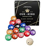 Cue-King Black Edition Poolbälle, Klasse AA+, 5,1 cm, UK-Größe, Set mit Pro gepunktetem...