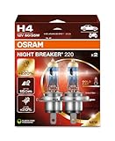 OSRAM NIGHT BREAKER 220, H4, 220% mehr Helligkeit, Halogen-Scheinwerferlampe, 64193NB220,...