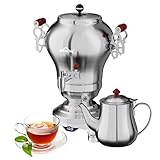 HOMELUX Elektrischer Samoware Edelstahl, 1850 Watt Teemaschine Wasserkocher 2.5L +1.2L Teekannen Set...