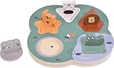 small Foot Setzpuzzle 3D Tierlaute „Safari“ aus FSC® 100%-zertifiziertem Holz, Holzpuzzle mit 5...