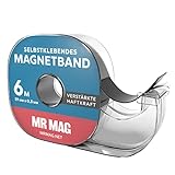 MrMag Magnetband selbstklebend | 6m | hochwertiges Magnet-Klebeband im Spender für Magnetstreifen...