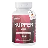 Kupfer 2mg - 365 Tabletten - Kupferbisglycinat - Hochdosiert - 100% Vegan – Deutsche Produktion &...