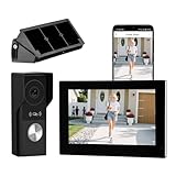 Honmidatek WiFi 2-Draht-Video-Gegensprechanlage, Video-Türklingelkamera mit Monitor,...