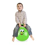 Relaxdays Hüpfball für Kinder, mit Gesicht, Hopseball mit Griff, Ø 45 cm, drinnen & draußen,...
