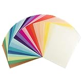 100 Transparentpapiere, DIN A4, 20 Farben, 130 g/m² | buntes Papier zum Basteln, Scrapbooking,...