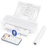 MUNBYN Mobiler Drucker Bluetooth Thermodrucker A4 203DPI Inkless Printer Kompatibel mit Android &...