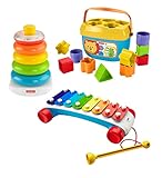 Fisher-Price FWP36 - Klassiker Trio Geschenkset mit drei Baby-Spielzeugen zum Stapeln, Sortieren und...