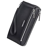 A-QMZL Herren Lange Geldbörsen Handgelenktasche Großes Fassungsvermögen Clutch Tasche Leder...