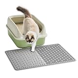 Pieviev Katzenstreu Matte 58×43cm, Wasserdichte Katzenmatte für Katzentoilette, Strukturierte...