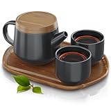 Arendo - Teeservice Set, Keramik Teekannen Set, Teekanne Porzellan, Japanische Teekanne mit Teesieb...
