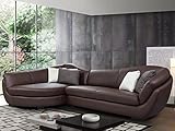 Vente-unique Pascal MORABITO-Ecksofa Leder 5-Sitzer - Ecke Links - Büffelleder - Braun - CAIPI von...