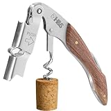 H&S Edelstahl Korkenzieher Wein - 3in1 Kellnermesser Profi - Weinmesser Korkenzieher Holz -...