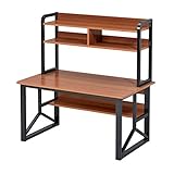 Computer mit Stall und Bücherregal, modernes Heimbüro, 99 cm, platzsparendes Schreiben für...
