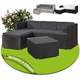 Juskys Polyrattan Lounge Punta Cana M für 3-4 Personen mit 3er Sofa, Sessel, Tisch & Kissen,...